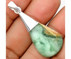 Natural Green Lace Agate Pendant SDP135385, 18x27 mm