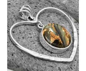 Valentine Gift Heart - Natural Copper Abalone Shell Pendant SDP135863 P-1103, 15x15 mm