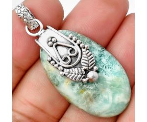 Green Lace Agate Pendant SDP136422, 20x33 mm