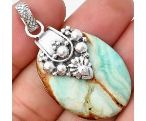 Green Lace Agate Pendant SDP136428, 23x30 mm