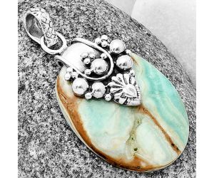Green Lace Agate Pendant SDP136428, 23x30 mm