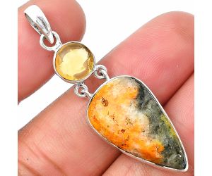 Indonesian Bumble Bee and Citrine Pendant SDP136789 P-1109, 14x25 mm