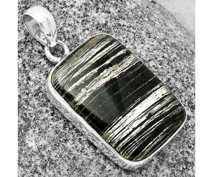 Silver Leaf Obsidian Pendant SDP136800 P-1001, 16x22 mm