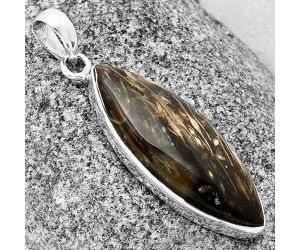 Palm Root Fossil Agate Pendant SDP136864 P-1001, 12x32 mm