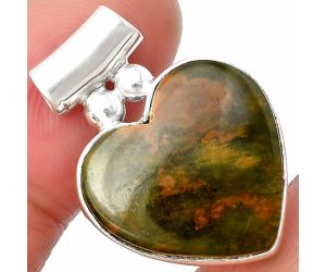 Valentine Gift Heart Chrome Chalcedony Pendant SDP137056 P-1259, 18x18 mm