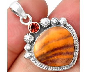 Red Mookaite and Garnet Pendant SDP137093, 17x17 mm