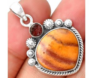 Red Mookaite and Pink Tourmaline Rough Pendant SDP137094 P-1616, 16x17 mm