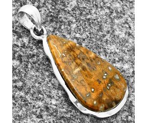 Palm Root Fossil Agate Pendant SDP137330 P-1110, 14x25 mm
