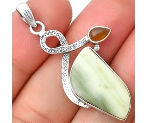 Natural Serpentine and Carnelian Pendant SDP137429 P-1111, 12x22 mm