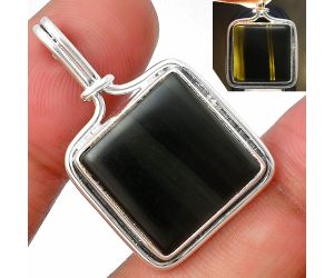 Black Lace Obsidian Pendant SDP137542, 16x16 mm