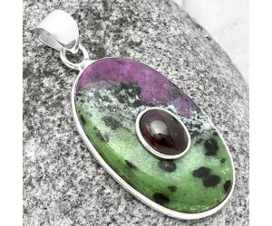 Ruby Zoisite and Garnet Pendant SDP137864, 18x31 mm