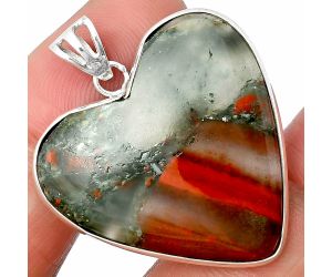 Heart Australian Blood Stone Pendant SDP138050 P-1043, 30x30 mm