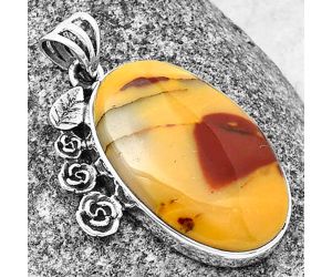 Floral - Red Mookaite Pendant SDP138924 P-1070, 18x28 mm