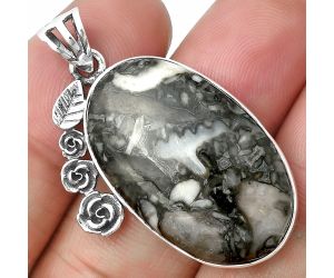 Floral - Mexican Cabbing Fossil Pendant SDP138953 P-1070, 18x29 mm