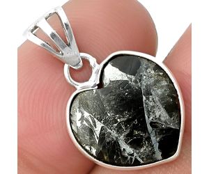 Heart Obsidian And Zinc Pendant SDP138992 P-1043, 14x14 mm