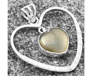 Valentine Gift Heart Gray Moonstone Pendant SDP139090 P-1103, 12x12 mm