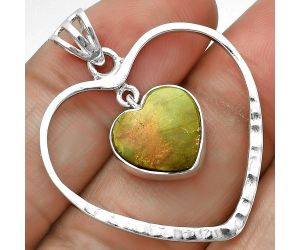 Heart Green Mohave Turquoise Pendant SDP139092 P-1103, 12x12 mm