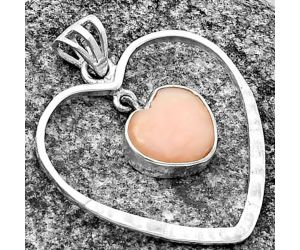 Heart Pink Opal Pendant SDP139104 P-1103, 11x12 mm