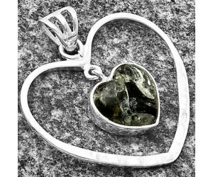 Heart Obsidian And Zinc Pendant SDP139105 P-1103, 12x12 mm