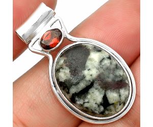 Russian Eudialyte and Garnet Pendant SDP139126, 15x20 mm