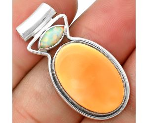 Natural Spiny Oyster Shell and Fire Opal Pendant SDP139153, 14x20 mm