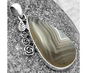 Floral - Banded Onyx Pendant SDP139476 P-1070, 18x33 mm