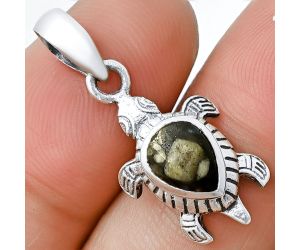 Tortoise - Mexican Cabbing Fossil Pendant SDP139551 P-1015, 6x8 mm