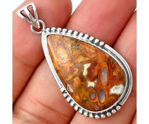 Palm Root Fossil Agate Pendant SDP139818 P-1073, 17x28 mm