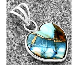 Heart Spiny Oyster Turquoise Pendant SDP139922 P-1043, 14x14 mm