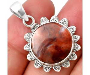 Red Moss Agate Pendant SDP140396 P-1205, 16x16 mm