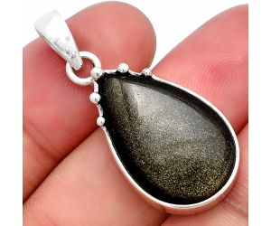 Silver Obsidian Pendant SDP140694 P-1349, 15x23 mm