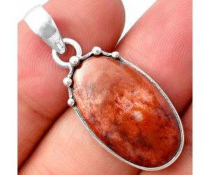 Red Moss Agate Pendant SDP140712 P-1349, 13x22 mm