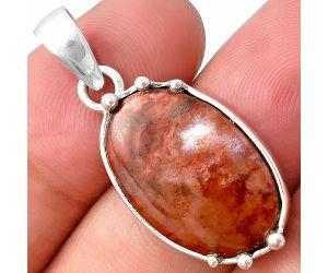 Red Moss Agate Pendant SDP140715 P-1349, 14x21 mm