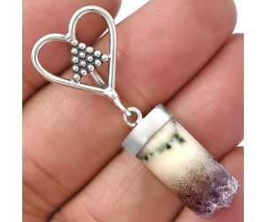 Valentine Gift Heart - Amethyst Cylinder Pendant SDP141068 P-1721, 9x20 mm