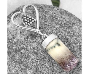 Valentine Gift Heart - Amethyst Cylinder Pendant SDP141068 P-1721, 9x20 mm