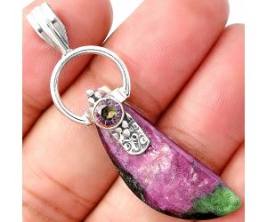 Ruby Zoisite and Mystic Topaz Pendant SDP141189 P-1723, 12x33 mm