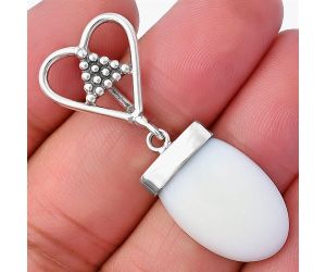 Valentine Gift Heart - White Opal Pendant SDP141682 P-1721, 14x20 mm