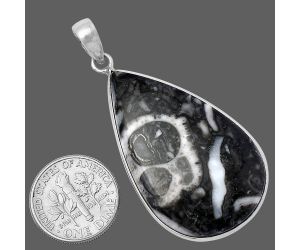 Mexican Cabbing Fossil Pendant SDP141849 P-1001, 24x40 mm