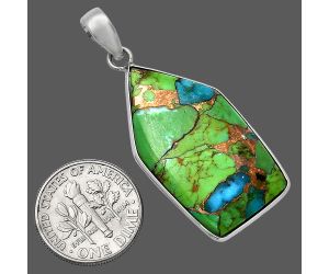 Blue Turquoise In Green Mohave Pendant SDP142661 P-1001, 18x32 mm