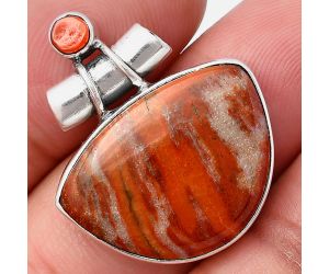 Mookaite and Coral Pendant SDP142800 P-1159, 17x22 mm