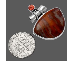 Mookaite and Coral Pendant SDP142800 P-1159, 17x22 mm