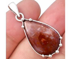 Red Moss Agate Pendant SDP143278 P-1349, 15x24 mm