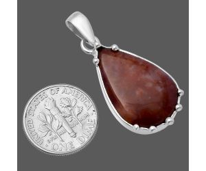 Red Moss Agate Pendant SDP143278 P-1349, 15x24 mm