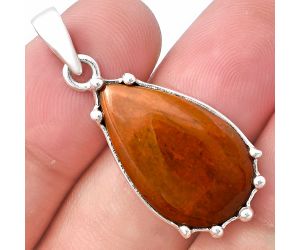 Red Moss Agate Pendant SDP143297 P-1349, 14x24 mm