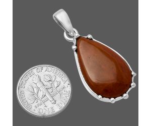 Red Moss Agate Pendant SDP143297 P-1349, 14x24 mm