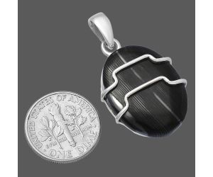 Crown Of Silver Psilomelane - Black Malachite Pendant SDP143313 P-1638, 18x24 mm