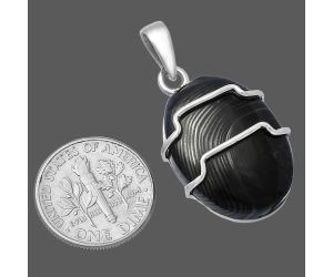 Crown Of Silver Psilomelane - Black Malachite Pendant SDP143327 P-1638, 17x23 mm
