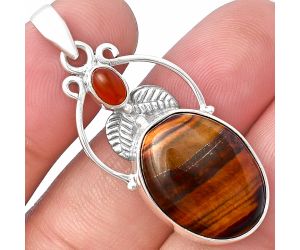 Red Tiger Eye and Carnelian Pendant SDP143359 P-1434, 15x20 mm