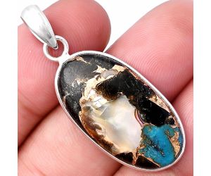 Shell In Black Blue Turquoise Pendant SDP143489 P-1001, 15x29 mm
