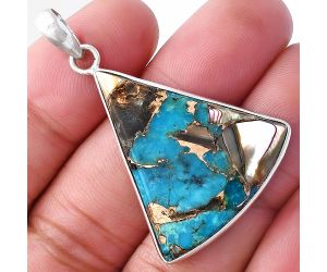 Shell In Black Blue Turquoise Pendant SDP143545 P-1001, 27x31 mm